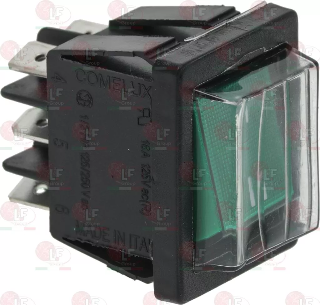 Change-Over 2-Pole Switch Green 16A 250V