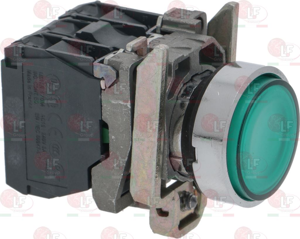 Flush Push-Button Green Complete 3A 240V