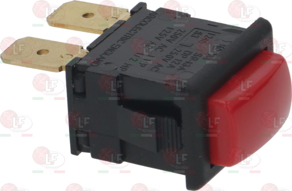 Push-Button 1-Pole Red 16A 250V